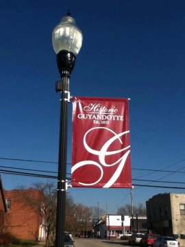 Historic Banners Fly in Guyandotte Historic Guyandotte Banners on Poles